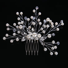 Load image into Gallery viewer, Bridal Headdress Pearl Hair Comb Wedding Bridal Ornament