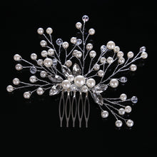 Load image into Gallery viewer, Bridal Headdress Pearl Hair Comb Wedding Bridal Ornament