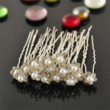 Load image into Gallery viewer, Bridal Hairpin Accessories Coil Hair Pearl Flower Headdress
