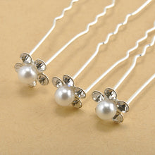 Load image into Gallery viewer, Bridal Hairpin Accessories Coil Hair Pearl Flower Headdress
